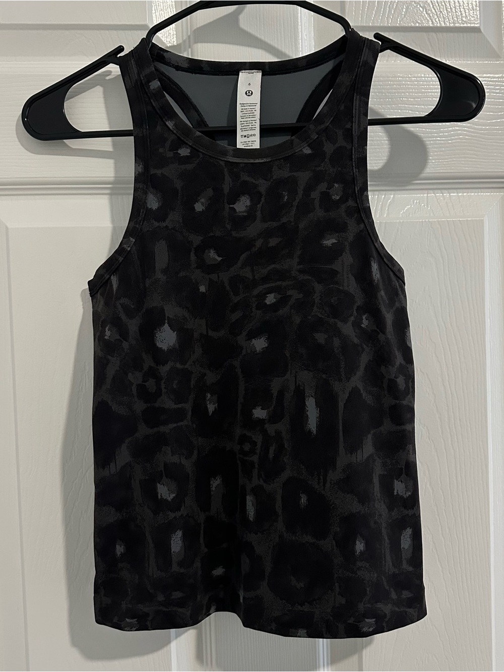 Lululemon Align Waist-Length Racerback Tank Spray Leopard Black Multi Size 6-NWT